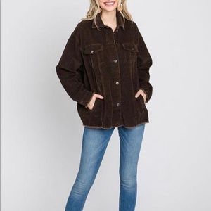 **BRAND NEW WITH TAGS!** chocolate brown oversized corduroy jacket!